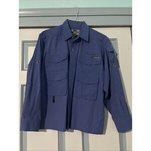 EX official Adventure Wear Blue Men's Large Button Up Multiple Pockets